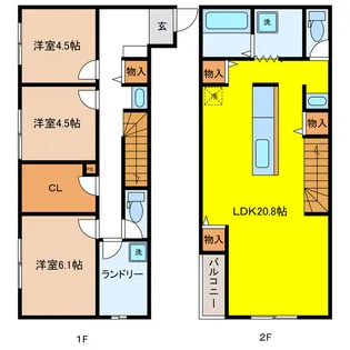 岐阜県羽島郡岐南町平島8【一戸建】の間取り