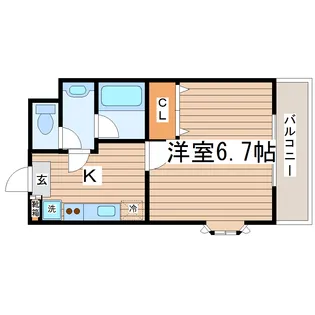 フォンテーヌ鶴が丘【1階】の間取り