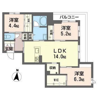 グリシーナ【3階】の間取り