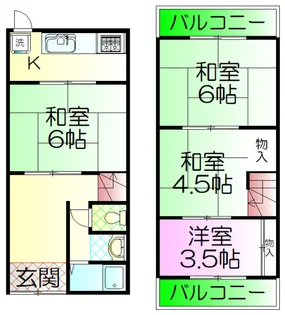 大阪府堺市西区浜寺石津町西4【一戸建】の間取り