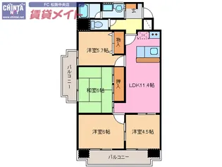 センチュリーハイランド【4階】の間取り