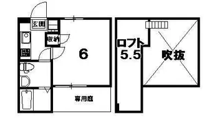 ロフティ同志社北【2階】の間取り