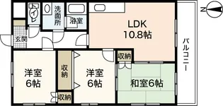 Kハイム城南【4階】の間取り