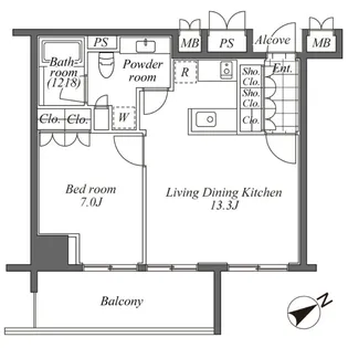 オーパスレジデンス恵比寿【4階】の間取り
