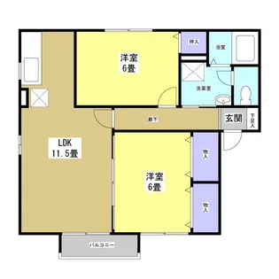 静岡県磐田市福田中島【アパート】の間取り