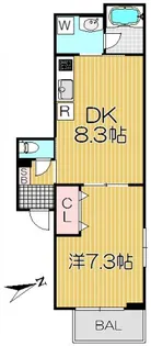 カーサ アルドーレ【4階】の間取り