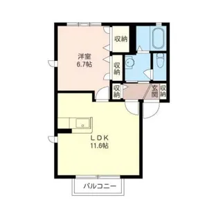 ラ・フィオーレB【1階】の間取り