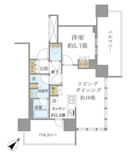 ブリリアタワー浜離宮【10階】の間取り