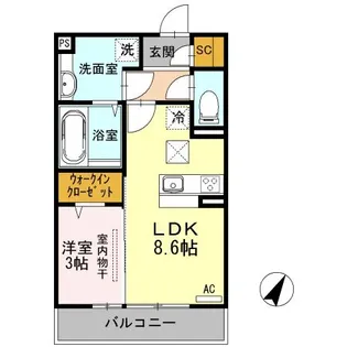 新潟県新潟市中央区京王2【アパート】の間取り