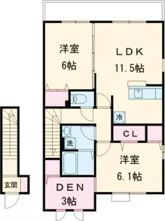 カーサアベリア【1階】の間取り