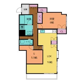 ソレイユ廣川【3階】の間取り