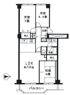 光が丘パークタウンゆりの木通り南 1号棟【7階】の間取り