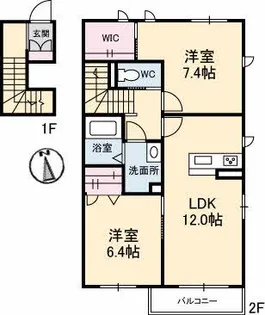シャーメゾン浅野 A棟【2階】の間取り