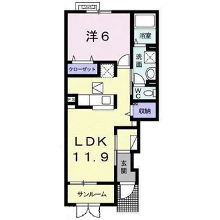 アマーレ ルオーゴ II【1階】の間取り
