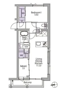 東京都港区白金台2【マンション】の間取り
