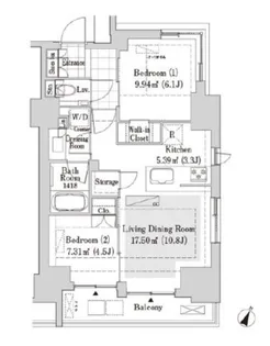 リブクオーレ神保町【11階】の間取り
