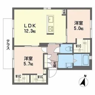シャーメゾン打田【1階】の間取り