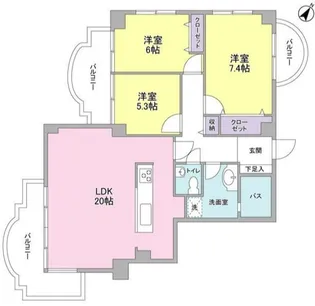 ブロンズストーン宇田川【1階】の間取り