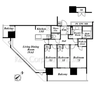 ブリリアグランデみなとみらいオーシャンフロントタワー【4階】の間取り
