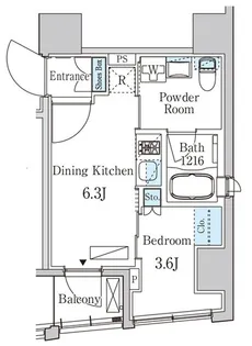 ザ・ライオンズフォーシア八丁堀【2階】の間取り