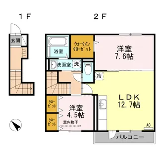 徳島県徳島市北沖洲1【アパート】の間取り