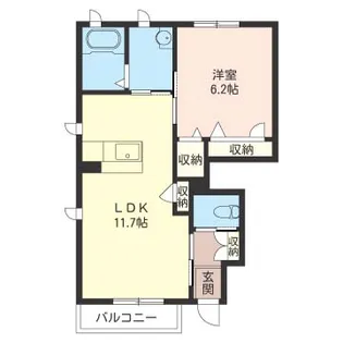 ラ・グラシューズA シャーメゾン【1階】の間取り