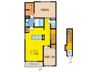クリステル宝塚【2階】の間取り