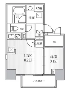 シーズンフラッツ靭本町【3階】の間取り