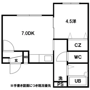 Vivere東札幌(ヴィブレ東札幌)【1階】の間取り