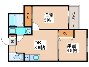 セレニティ加美南A棟【1階】の間取り