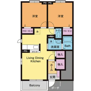 コンフィニ【1階】の間取り