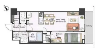 市谷台町坂フロント【8階】の間取り