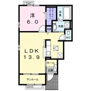 Y’sアーバンK【1階】の間取り