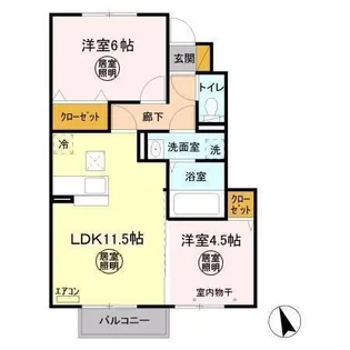 グランパルク【1階】の間取り