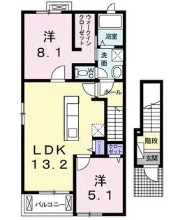 ラ ソレイユ小柳【2階】の間取り