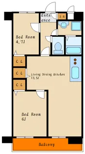 YKハイツ宮の上【5階】の間取り