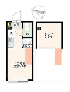 パレス初台【1階】の間取り