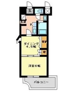 レイクタワーマンション【4階】の間取り