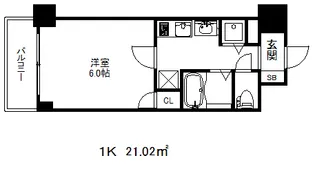プレサンス三ノ宮駅前プライムタイム【7階】の間取り