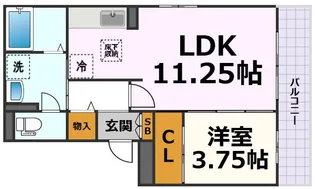 セジュール大秋【1階】の間取り