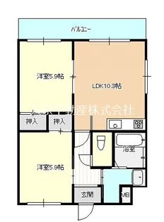 グローリー小船越II【6階】の間取り