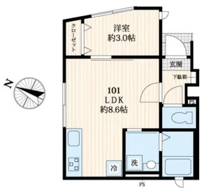 アルテ柏木【1階】の間取り