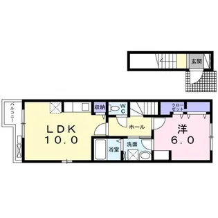 リュミエール オー ポン【2階】の間取り