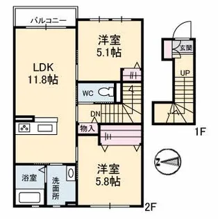 プランドール【2階】の間取り