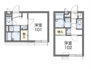 レオパレスグレンツェ木戸【1階】の間取り