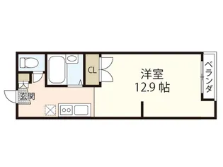 カーサ蟹原【1階】の間取り