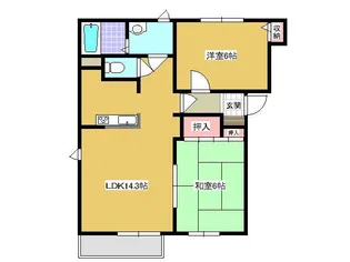 ●アルカディアA【2階】の間取り