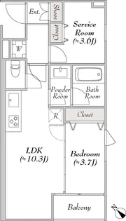 ルミークアン桜新町【3階】の間取り
