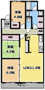 ラポール観山【7階】の間取り