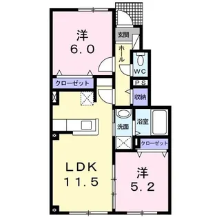 パンルージュI【1階】の間取り